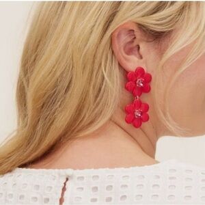 Floral Linear Flower Earrings Kate Spade New York x Target Red New in Box Jewel
